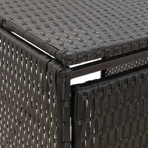 Mülltonnenbox für 3 Tonnen - Schwarz Poly Rattan