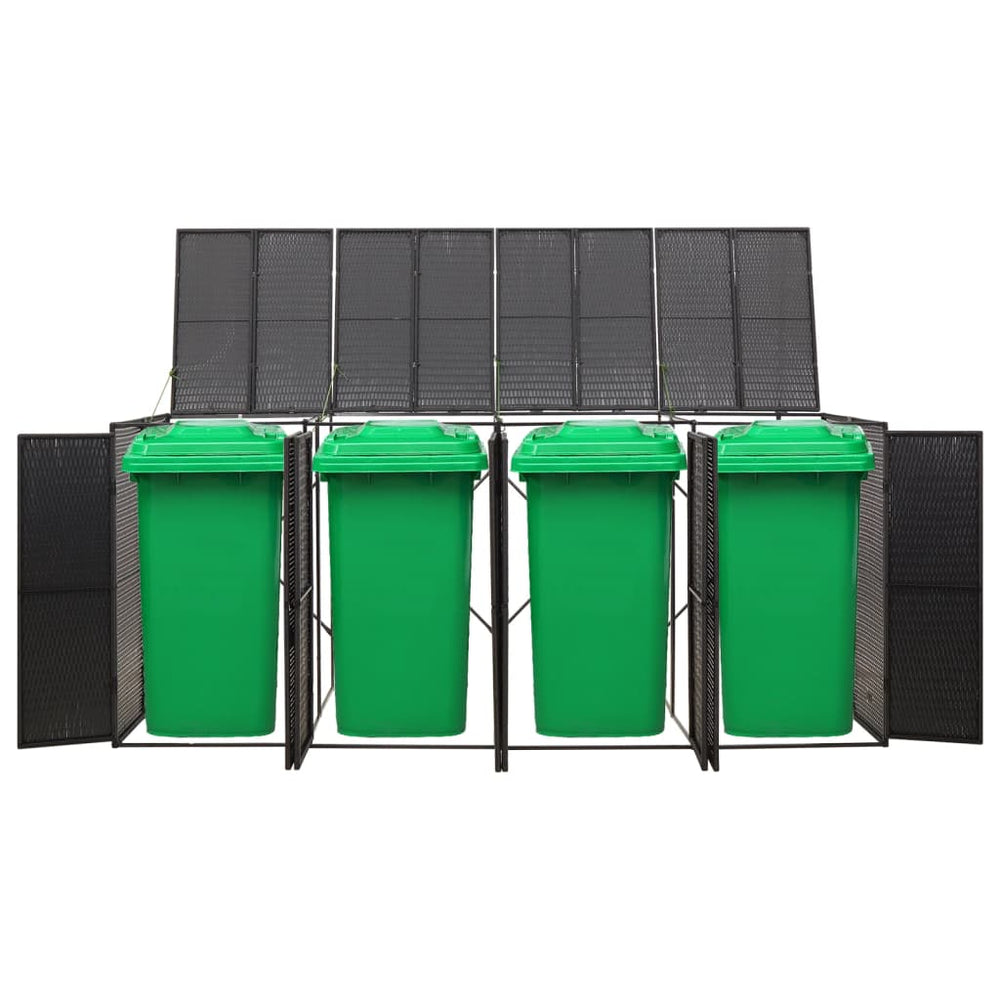 Mülltonnenbox für 4 Tonnen, Schwarz
