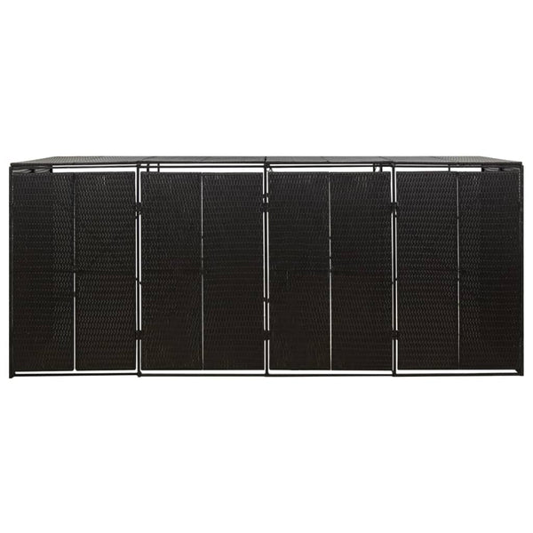 Mülltonnenbox für 4 Tonnen, Schwarz
