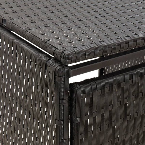 Mülltonnenbox für 4 Tonnen, Schwarz