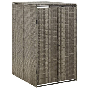Mülltonnenbox Grau Poly Rattan für 1 Tonne