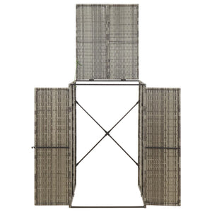 Mülltonnenbox Grau Poly Rattan für 1 Tonne