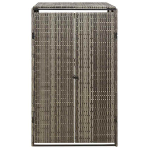Mülltonnenbox Grau Poly Rattan für 1 Tonne