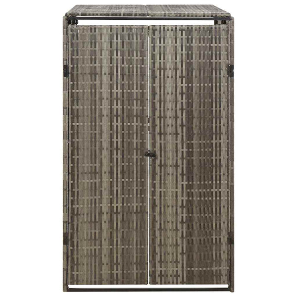Mülltonnenbox Grau Poly Rattan für 1 Tonne