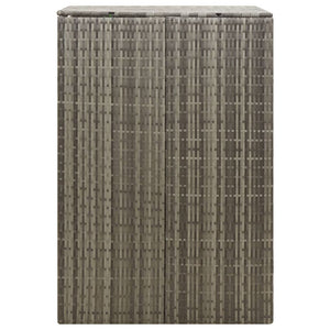 Mülltonnenbox Grau Poly Rattan für 1 Tonne