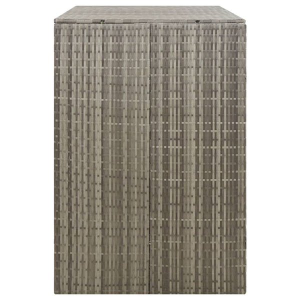 Mülltonnenbox für 2 Tonnen Grau Poly Rattan
