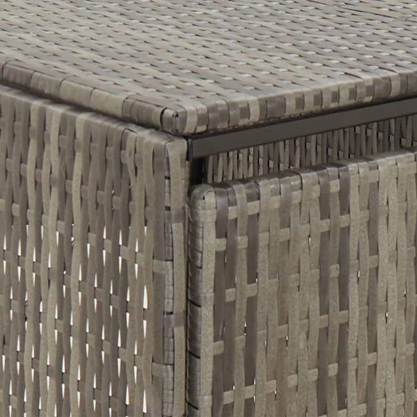 Mülltonnenbox für 2 Tonnen Grau Poly Rattan