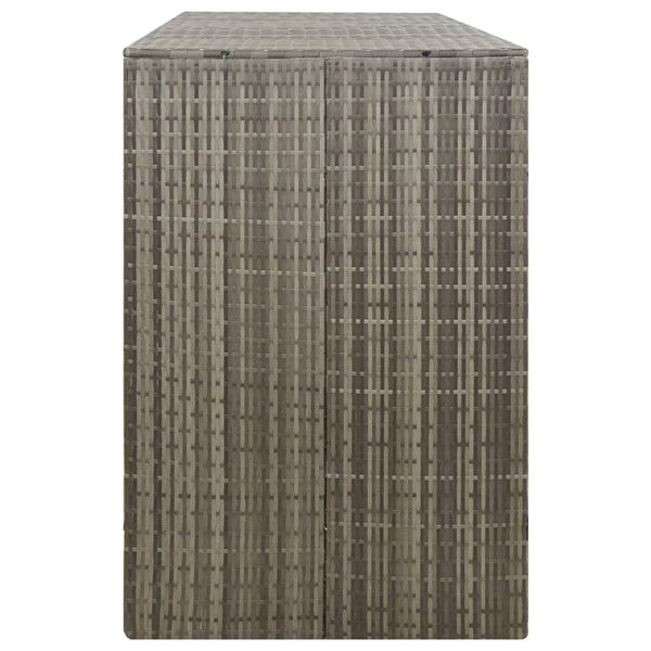 Mülltonnenbox für 3 Tonnen - Grau Poly Rattan