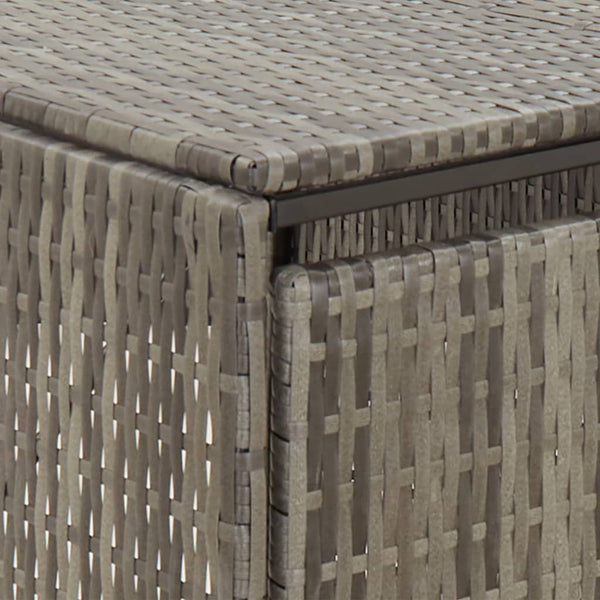 Mülltonnenbox für 3 Tonnen - Grau Poly Rattan