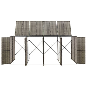 vidaXL Abri pour poubelles 4 bacs Gris 274x80x117 cm Résine tressée