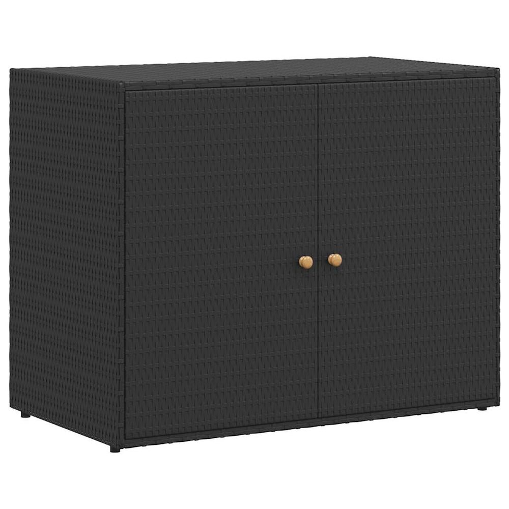 Gartenschrank Schwarz, 100 cm Poly Rattan