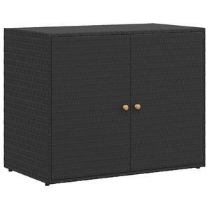 Gartenschrank Schwarz, 100 cm Poly Rattan