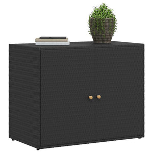 Gartenschrank Schwarz, 100 cm Poly Rattan