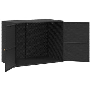 Gartenschrank Schwarz, 100 cm Poly Rattan