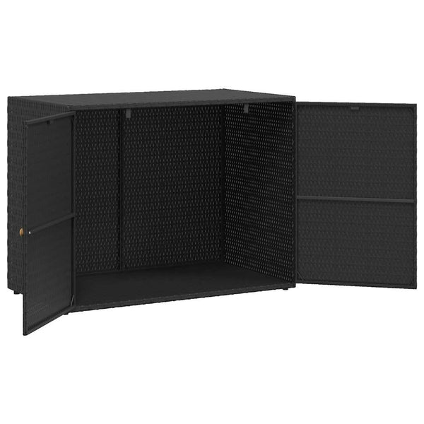 Gartenschrank Schwarz, 100 cm Poly Rattan