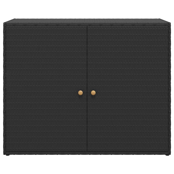 Gartenschrank Schwarz, 100 cm Poly Rattan
