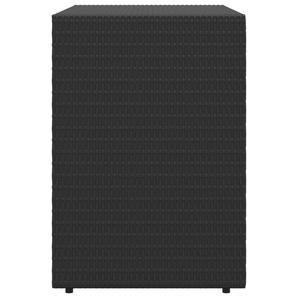 Gartenschrank Schwarz, 100 cm Poly Rattan