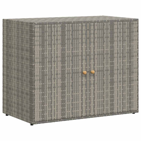 Gartenschrank Grau Poly Rattan 100x55,5x80cm