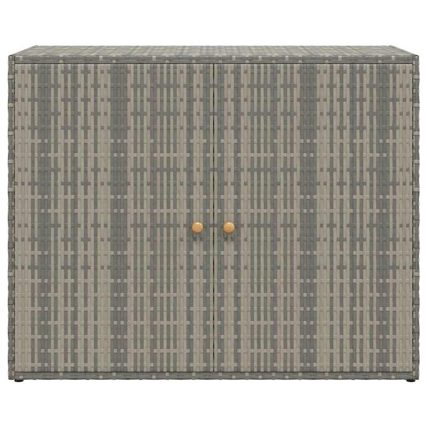 Gartenschrank Grau Poly Rattan 100x55,5x80cm