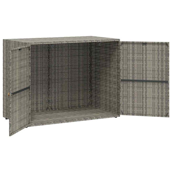 Gartenschrank Grau Poly Rattan 100x55,5x80cm