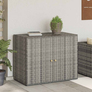 Gartenschrank Grau Poly Rattan 100x55,5x80cm