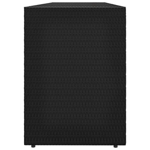 Schwarzer Gartenschrank aus Polyrattan, 198 cm