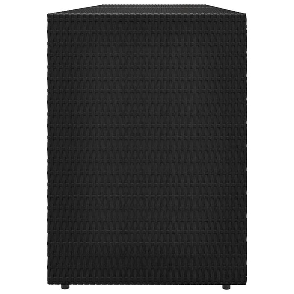 Schwarzer Gartenschrank aus Polyrattan, 198 cm