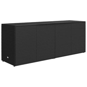 Schwarzer Gartenschrank aus Polyrattan, 198 cm
