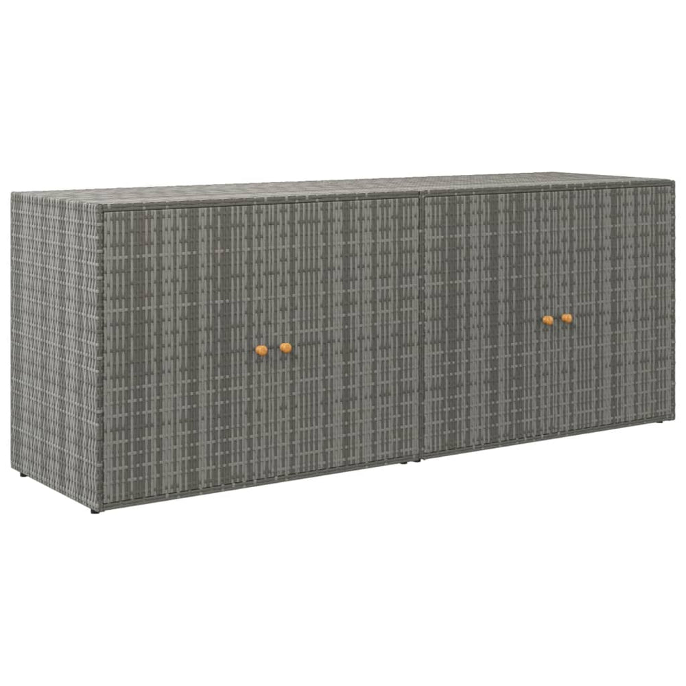 Gartenschrank Grau Poly Rattan 198 cm