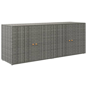 Gartenschrank Grau Poly Rattan 198 cm