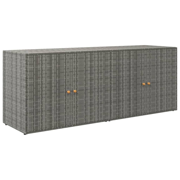 Gartenschrank Grau Poly Rattan 198 cm