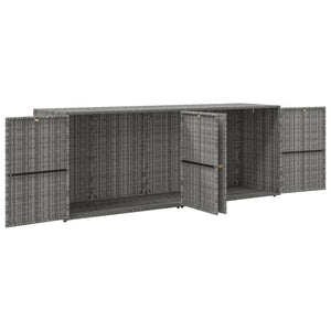 Gartenschrank Grau Poly Rattan 198 cm