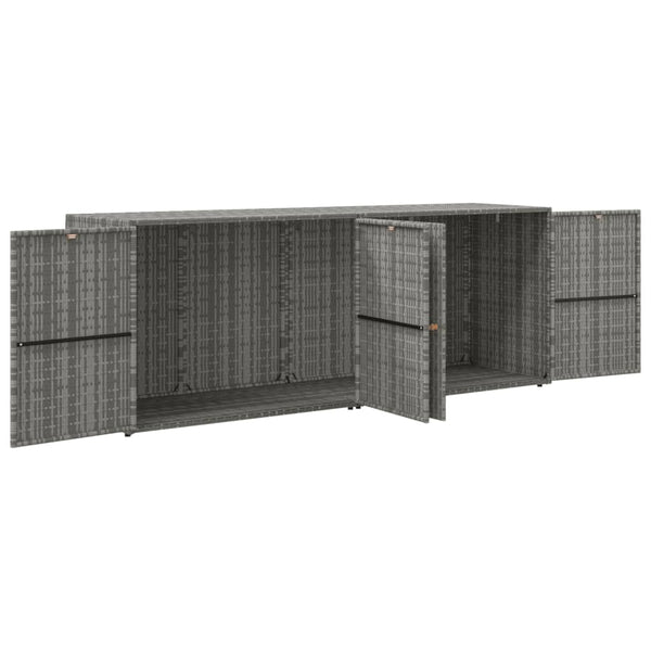 Gartenschrank Grau Poly Rattan 198 cm