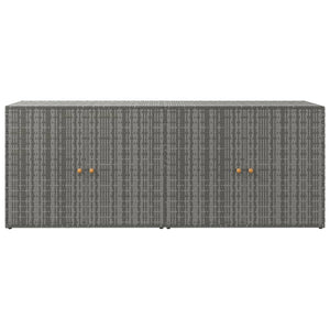 Gartenschrank Grau Poly Rattan 198 cm