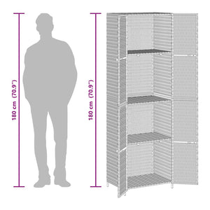 Gartenschrank Schwarz Poly Rattan 59x40x180cm