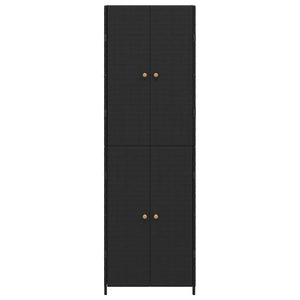 Gartenschrank Schwarz Poly Rattan 59x40x180cm
