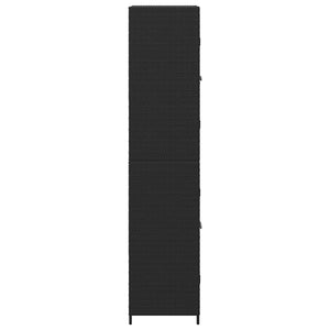Gartenschrank Schwarz Poly Rattan 59x40x180cm