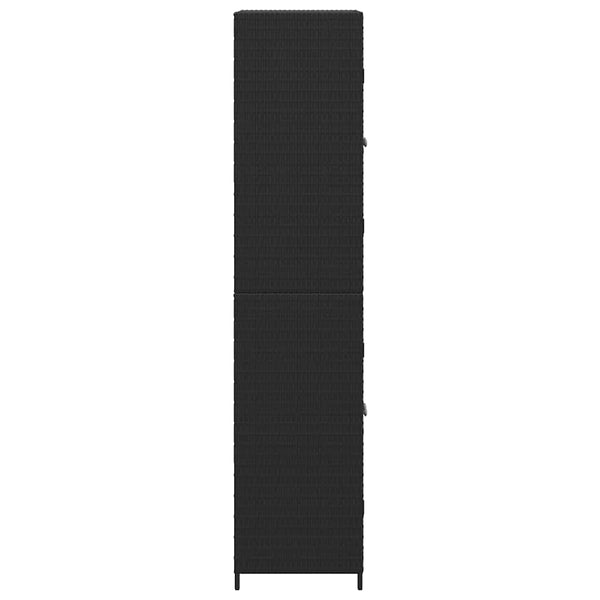 Gartenschrank Schwarz Poly Rattan 59x40x180cm