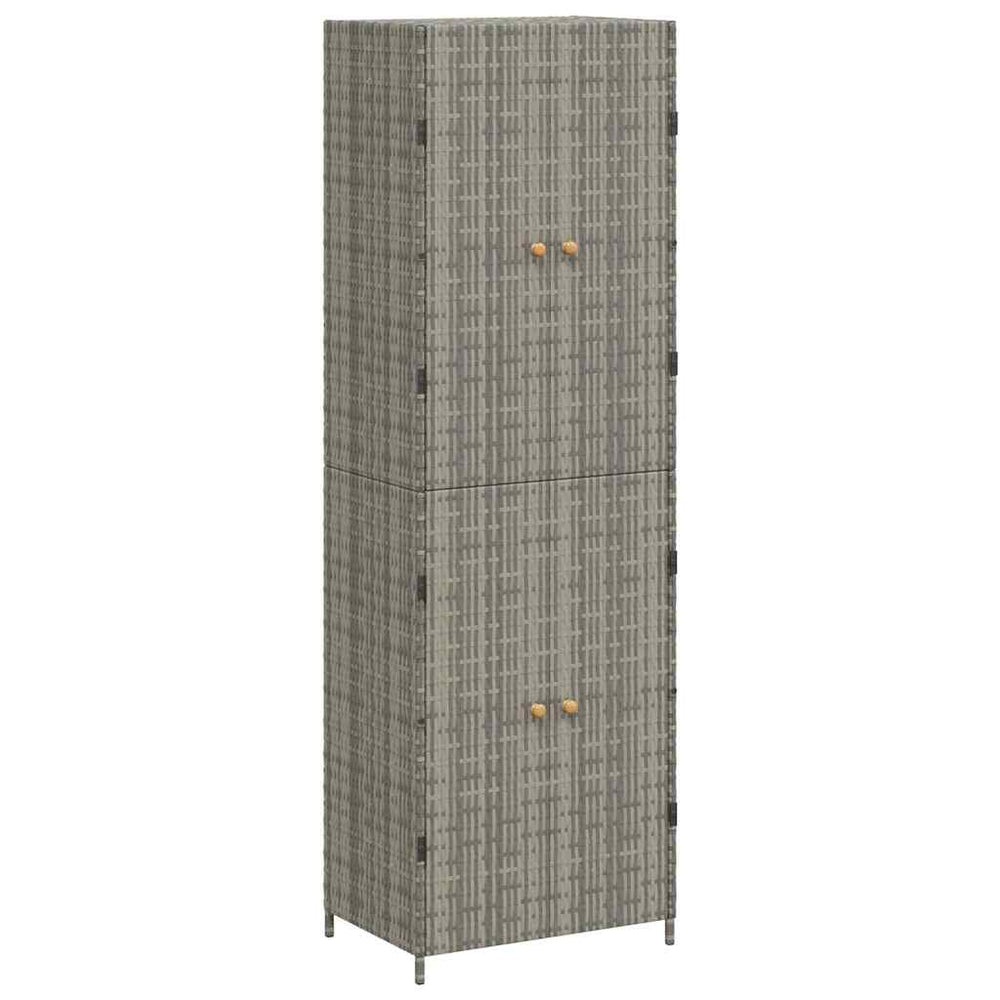 Gartenschrank Grau Poly Rattan 59x40x180cm