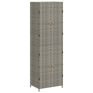 Gartenschrank Grau Poly Rattan 59x40x180cm