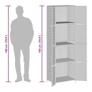 Gartenschrank Grau Poly Rattan 59x40x180cm