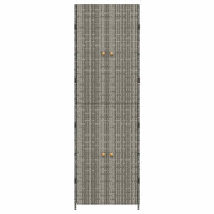 Gartenschrank Grau Poly Rattan 59x40x180cm