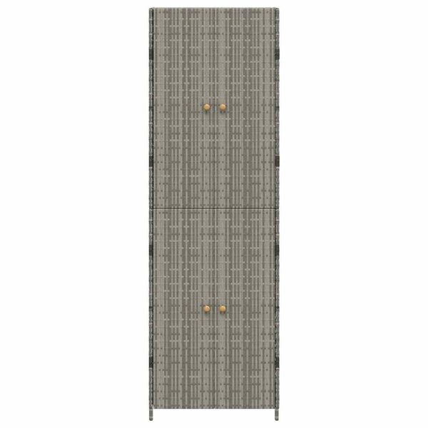 Gartenschrank Grau Poly Rattan 59x40x180cm