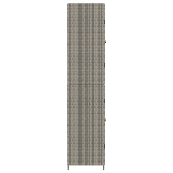 Gartenschrank Grau Poly Rattan 59x40x180cm
