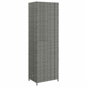 Gartenschrank Grau Poly Rattan 59x40x180cm