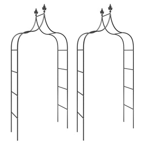 Gartenbogen 2er Set, Stahl Schwarz 260cm