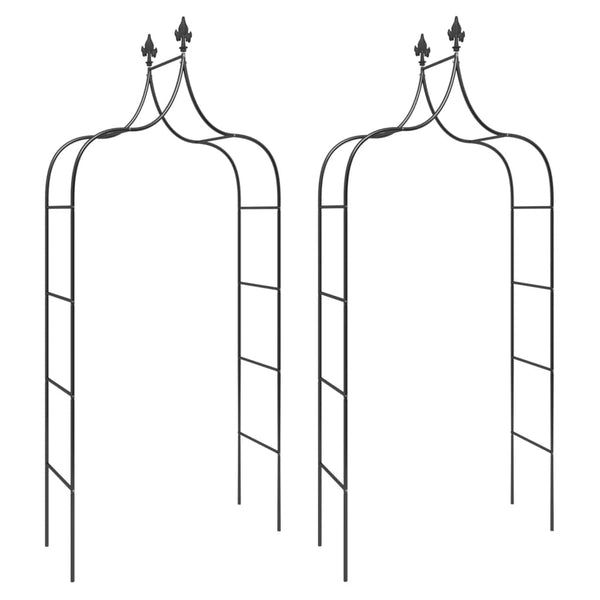 Gartenbogen 2er Set, Stahl Schwarz 260cm
