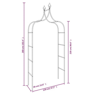 Gartenbogen 2er Set, Stahl Schwarz 260cm