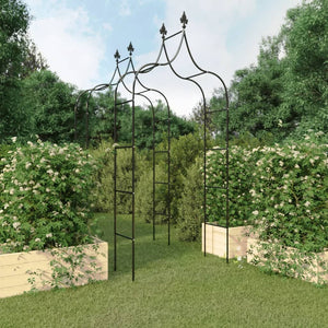 Gartenbogen 2er Set, Stahl Schwarz 260cm