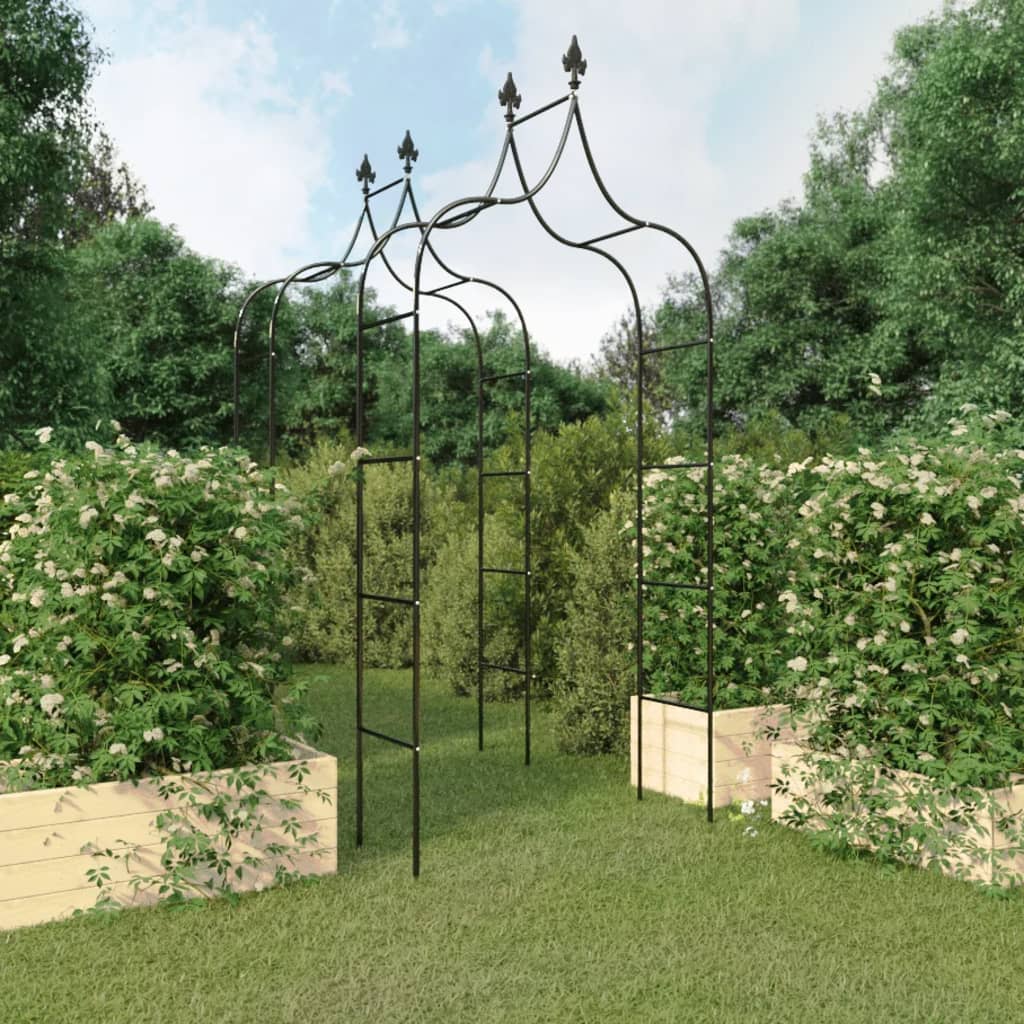 Gartenbogen 2er Set, Stahl Schwarz 260cm